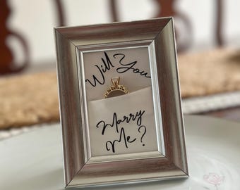 Proposal Ring Holder Picture Frame: Silver Keepsake