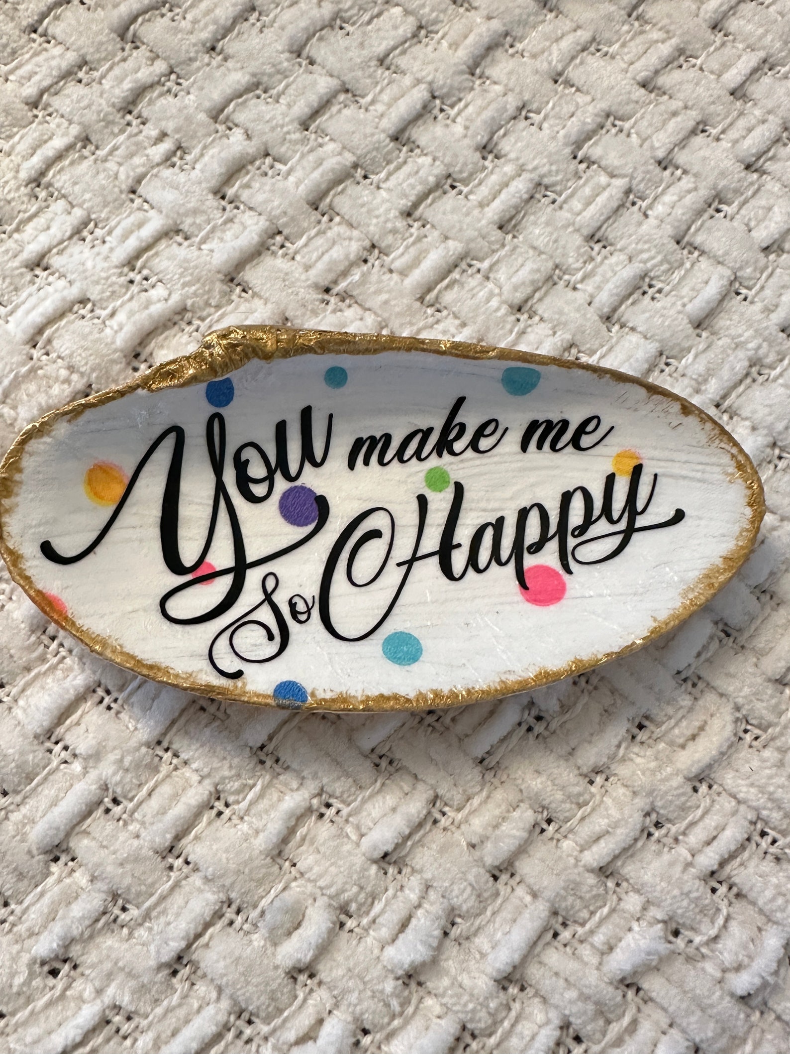 Seashell Decoupage Message Ring Dish,trinket Shell,mom Gift,friend Gift ...