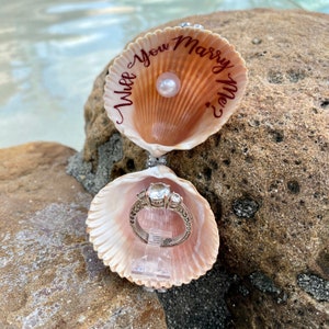 Proposal seashell ring box,SeaShell Wedding Ring Box,Shell Engagement ring box,Proposal ring box/Beach wedding ring box,Engagement Ring box