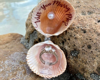 Proposal seashell ring box,SeaShell Wedding Ring Box,Shell Engagement ring box,Proposal ring box/Beach wedding ring box,Engagement Ring box