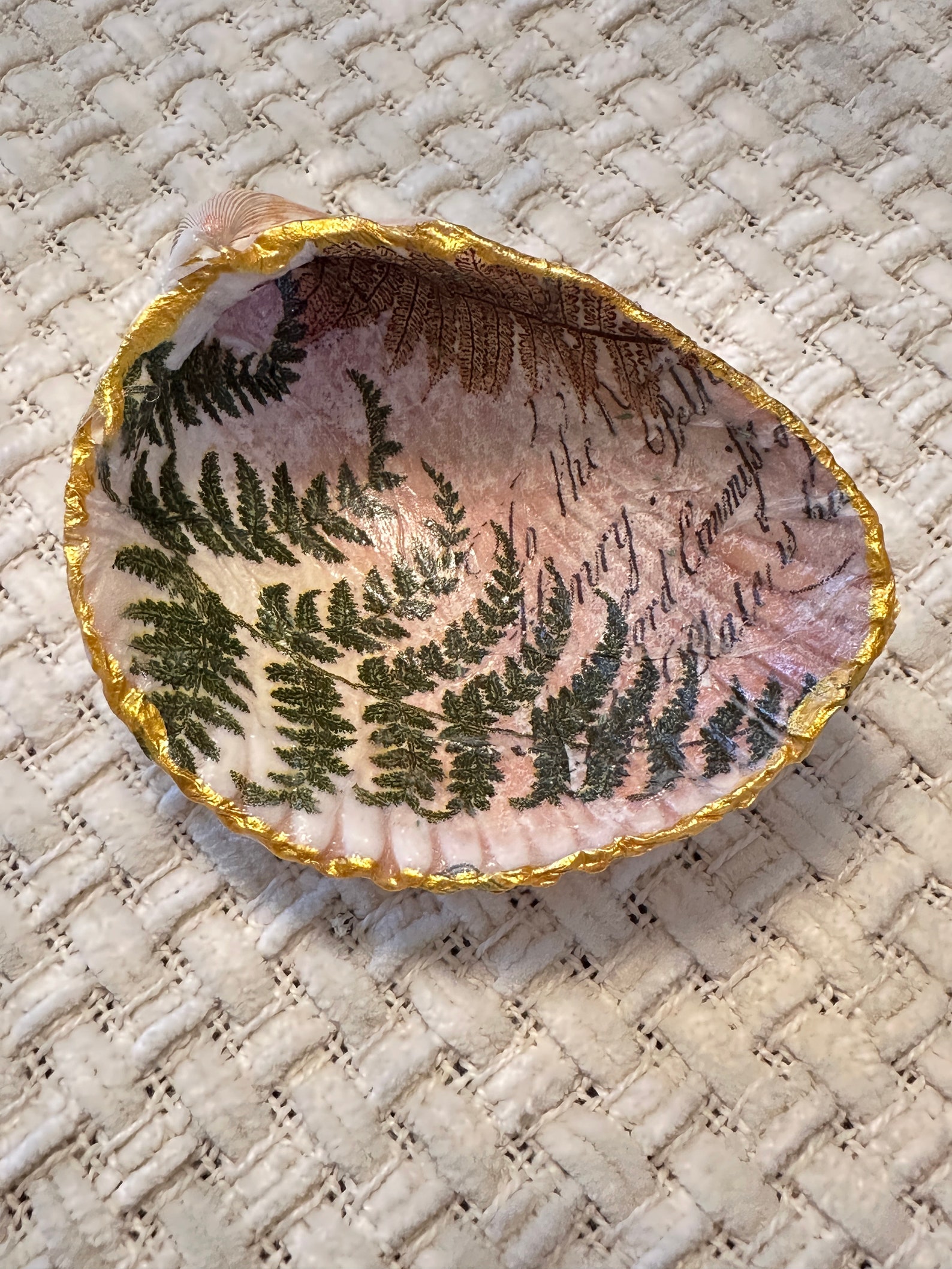 Seashell Decoupage Message Ring Dish, Trinket Shell, Mom Gift, Friend ...