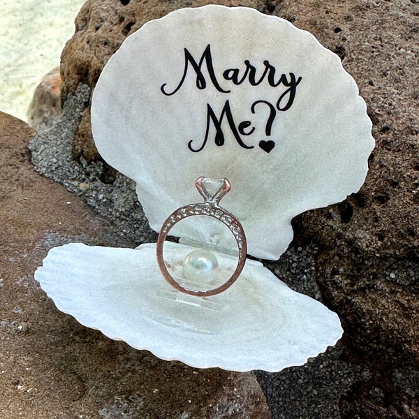 Proposal seashell ring box,beach ring holder,getting engaged ring holder,proposal ring holder,proposal unique box gift, will you marry me