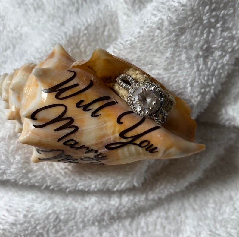 Beach Proposal seashellpersonalized Seashell Proposal Ring holderBeach Proposal seashell ring boxpersonalized proposal shell
