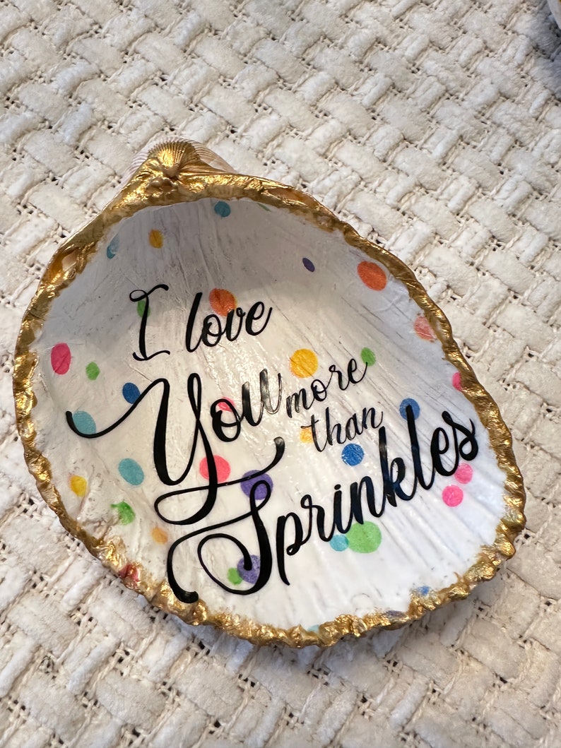 Seashell Decoupage Message Ring Dish,trinket Shell,mom Gift,friend Gift ...