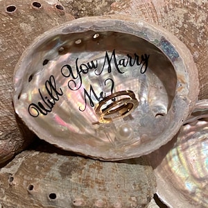 Proposal seashell ringbox/SeaShell Wedding Ring Box/Shell Engagement ring box/Will you marry me/Beach wedding ring box/mother of pearl shell