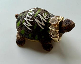 Resin Turtle Ring Holder, Engagement Proposal Trinket, Zoo Lover Keepsake