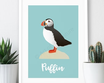 Puffin Poster / A4 or A3 Print  / Animal Print / British Bird