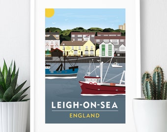 Old Leigh – Leigh-on-Sea Poster / A4 or A3 Print / England / Essex / Travel Poster / Vintage Print