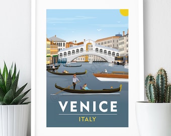 Venice, Italy Travel Poster: Art Print (A4 or A3)