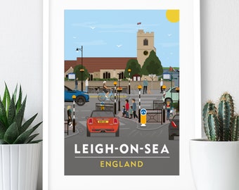 St Clements Church – Leigh-on-Sea Poster / A4 or A3 Print / England / Essex / Travel Poster / Vintage Print