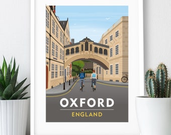 Oxford, Travel Poster: Art Print (A4 or A3)