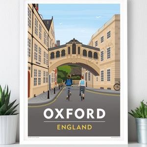 Oxford – Large Poster / A2, A1, A0 Print / England / Oxfordshire / Travel Poster / Vintage Print