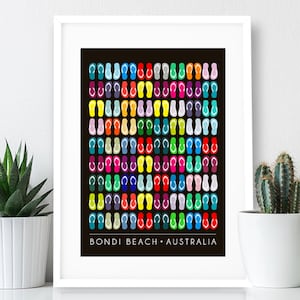 Flip Flops – Bondi Beach Australia Poster / Print / Travel Poster / Surf Print / Surf Poster
