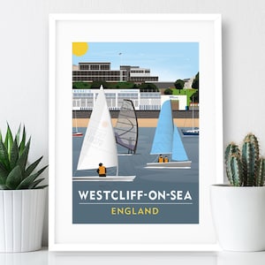 Westcliff-on-Sea Beach – Poster / A4 or A3 Print / England / Essex / Travel Poster / Vintage Print