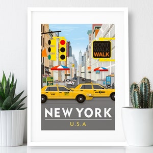 New York – USA Poster / A4 or A3 Print / Travel Poster / Vintage Print