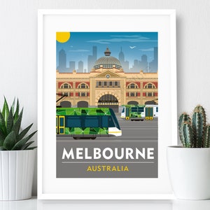 Melbourne City – Australia Poster / A4 or A3 Print / Travel Poster / Vintage Print