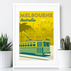 Melbourne, Australia Travel Poster, Melbourne Montage: Art Print (A4 or A3)