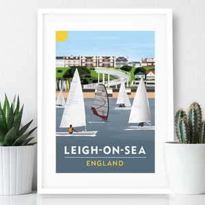 Gypsy Bridge – Leigh-on-Sea Poster / A4 oder A3 Druck / England / Essex / Reiseposter / Vintage Print