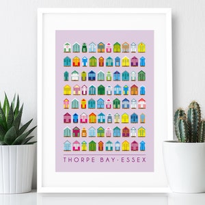 Beach Huts – Thorpe Bay Poster A3 Print / Essex / Reise Poster / Pop Art Print