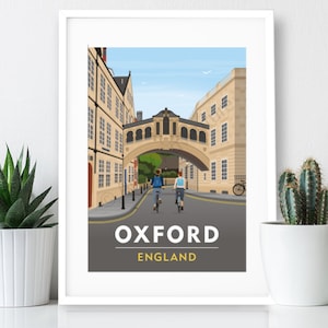 Oxford – Poster / A4 or A3 Print / England / Travel Poster / Vintage Print