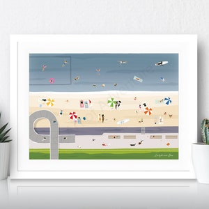 Luftbild Leigh-on-Sea Poster / A4 oder A3 Druck / England / Essex / Reiseplakat / Illustration