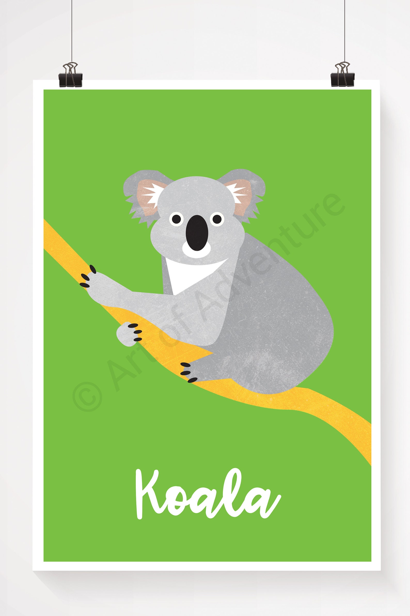 Koala Poster / A3 Print / Animal Print / Australian Wildlife Etsy