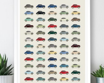 Morris Minor Large Poster / A2, A1, A0 Print / Car Poster / Car Print / Classic Car