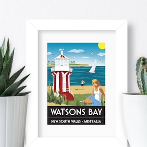 Watsons Bay Australien Poster / A5 Print / Sydney / Australien / Reise Poster / Vintage Poster