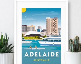 Adelaide, Australia Travel Poster: Art Print (A4 or A3)