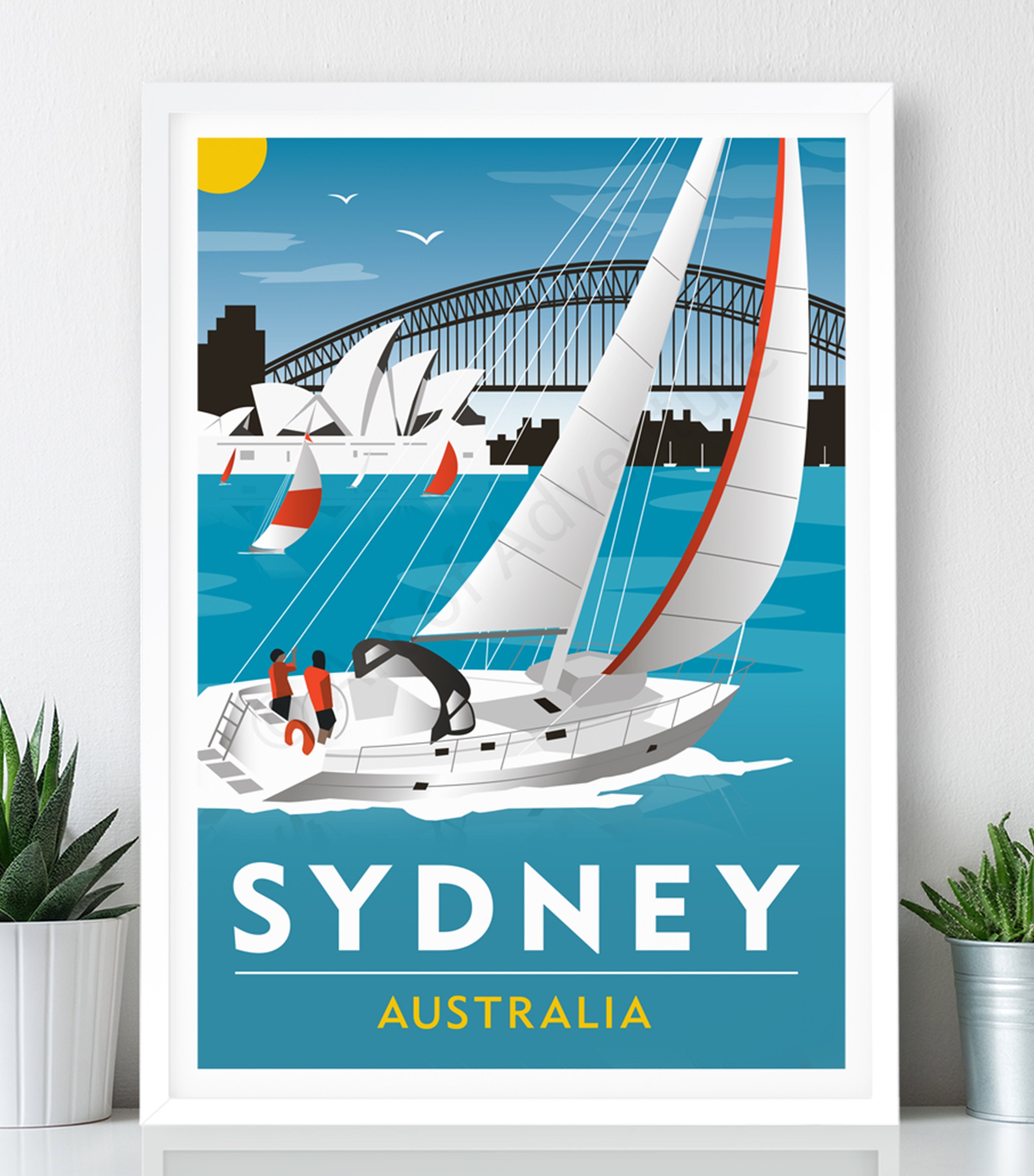 Sydney Sailing Large Poster / A2 A1 A0 Print / Travel Etsy