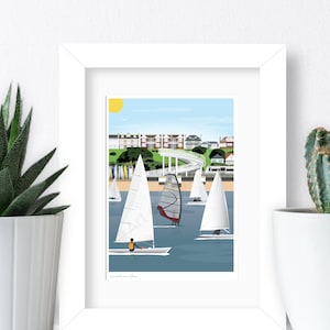 Mini impresión de Gypsy Bridge: póster de Leigh-on-Sea, impresión A5, Inglaterra, Essex, póster de viaje, impresión vintage