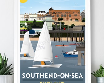 Southend-on-Sea, Essex, Travel Poster: Art Print (A2, A1 or A0)
