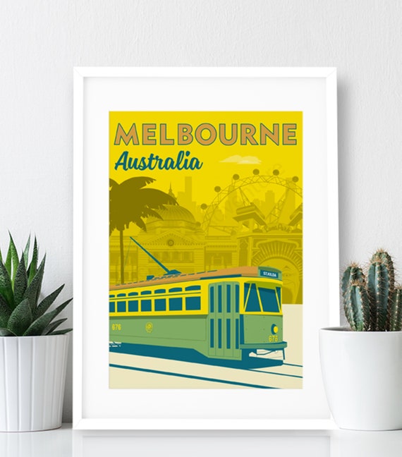 Retro Personalised Sunny Holidays art poster print A4