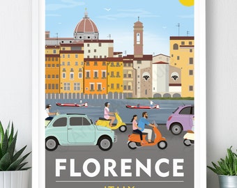 Florence – Large Poster / A2, A1, A0 Print / Travel Poster / Vintage Print