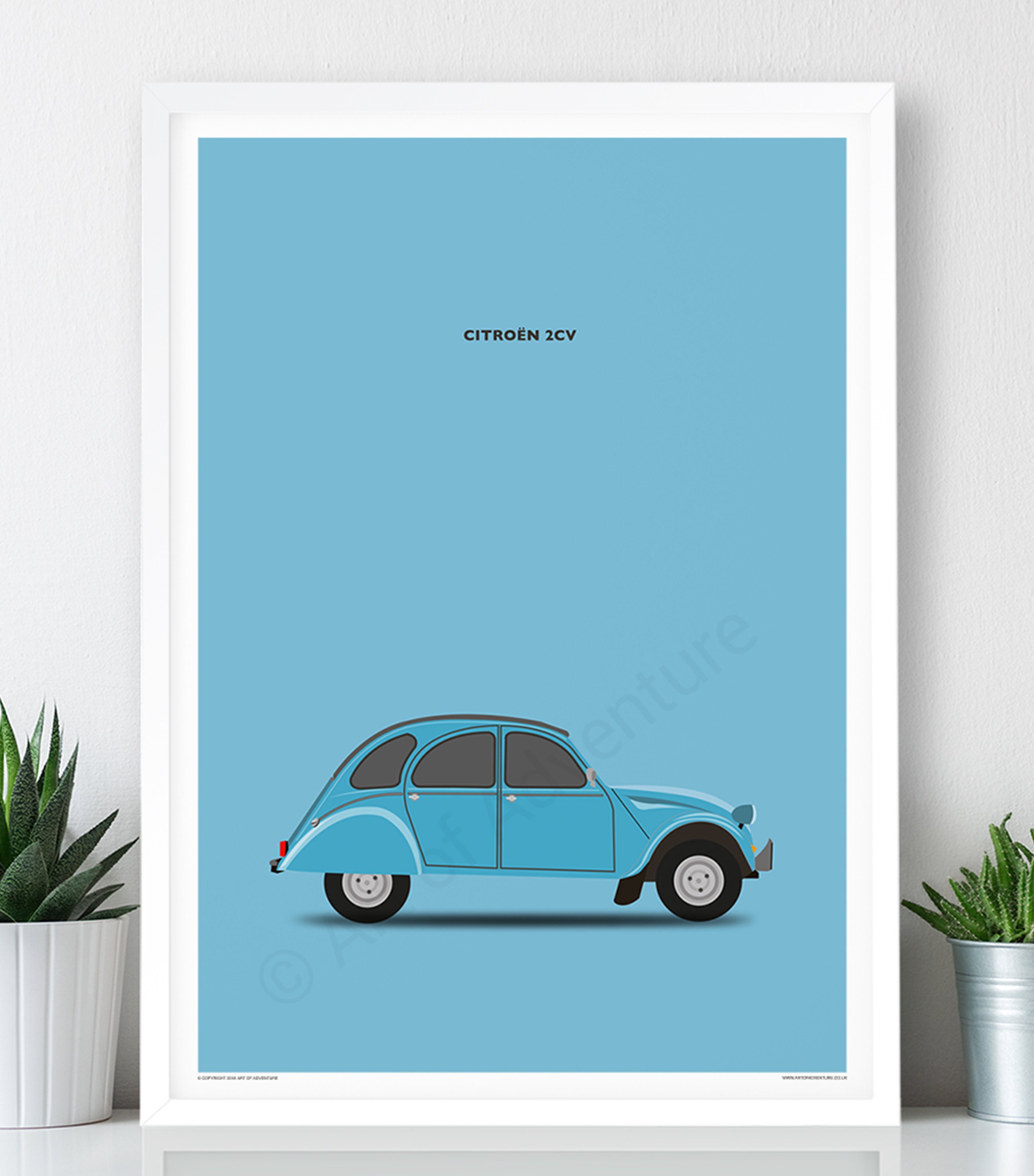 歴代シトロエン 2CV 新品ポスター 1949-1990 70x50 cm シトロエン 2CV ブルー ラージポスター / A2、A1、A0 プリント