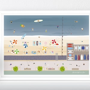 Luftbild West Cliff / A2, A1, A0 Druck / Essex / West Cliff-on-Sea / Reiseposter / Illustration