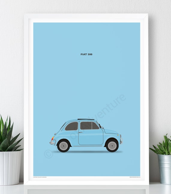 最終値下【新品・希少】IKEA 大型 キャンバスアート FIAT 500 Fiat 500 Poster, Blue: Art Print (A2, A1 or A0) - Etsy