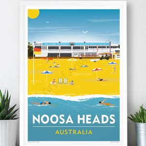 Pôster de viagem de Noosa Heads, Austrália: Impressão artística (A2, A1 ou A0)
