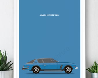 Jensen Interceptor Large Poster / A2, A1, A0 Print / Car Poster / Car Print / Classic Car