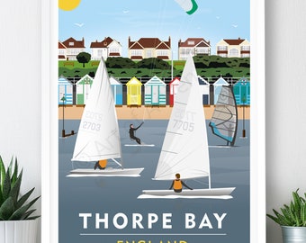 Thorpe Bay – Large Poster / A2, A1, A0 Print / England / Southend / Travel Poster / Vintage Print