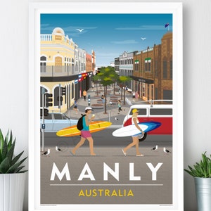 Manly Corso – Large Poster / A2, A1, A0 Print / Travel Poster / Vintage Print