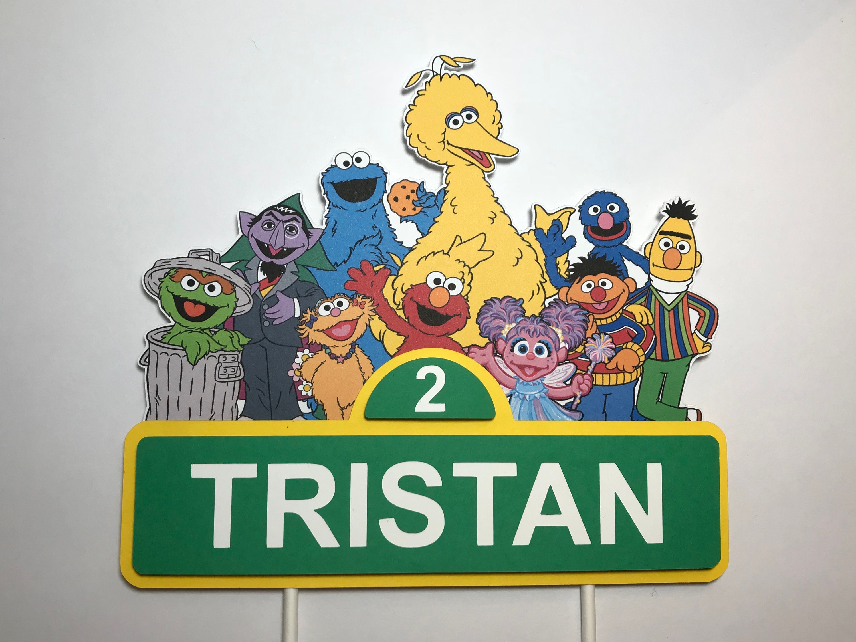 Sesame Street Inspired Cake Topper Sesame Street Birthday | Etsy