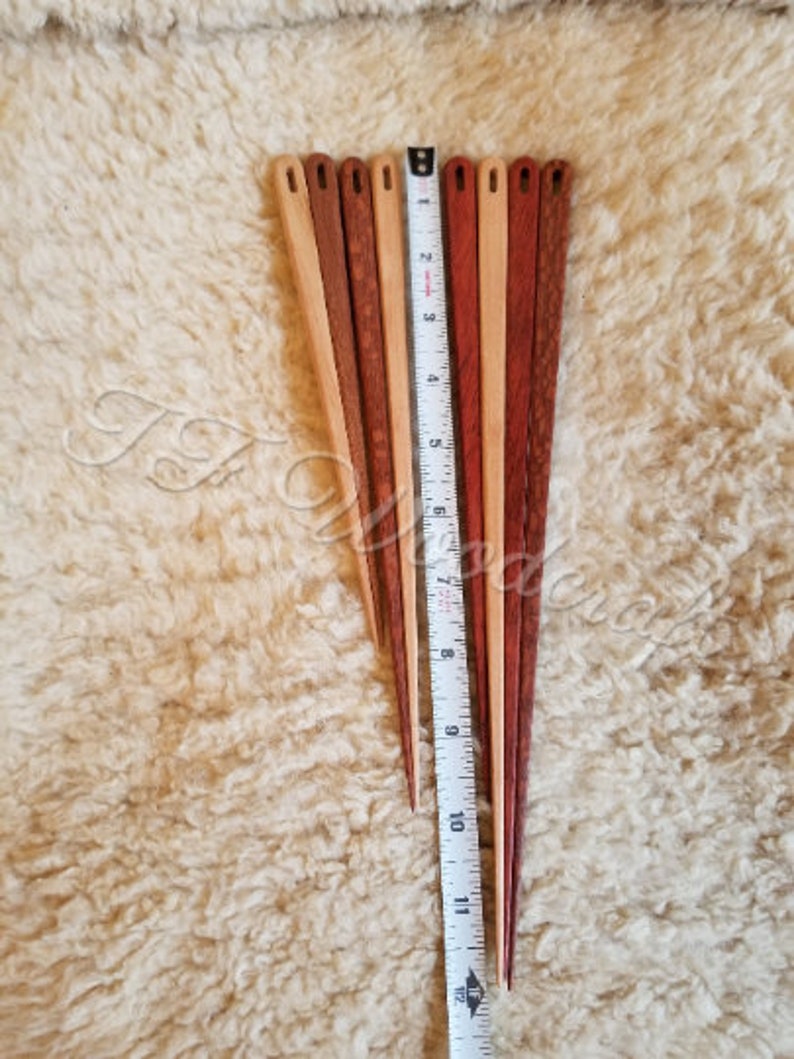 Wooden tapestry needles 8, 10, 12 and 14 inch image 1
