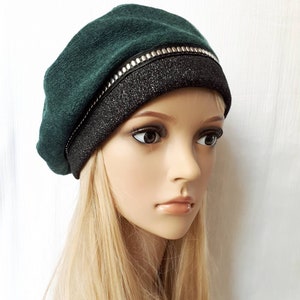 Boina rock, boina casual, boina de grife francesa, boina feminina chique