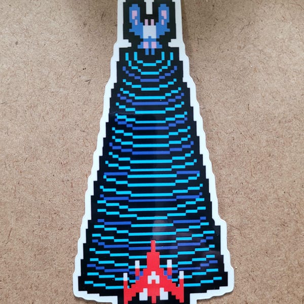 GALAGA 8 Bit Captured Starfighter Sticker