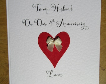 Wedding Ribbon Linen Husband and Wife 5m x 40mm