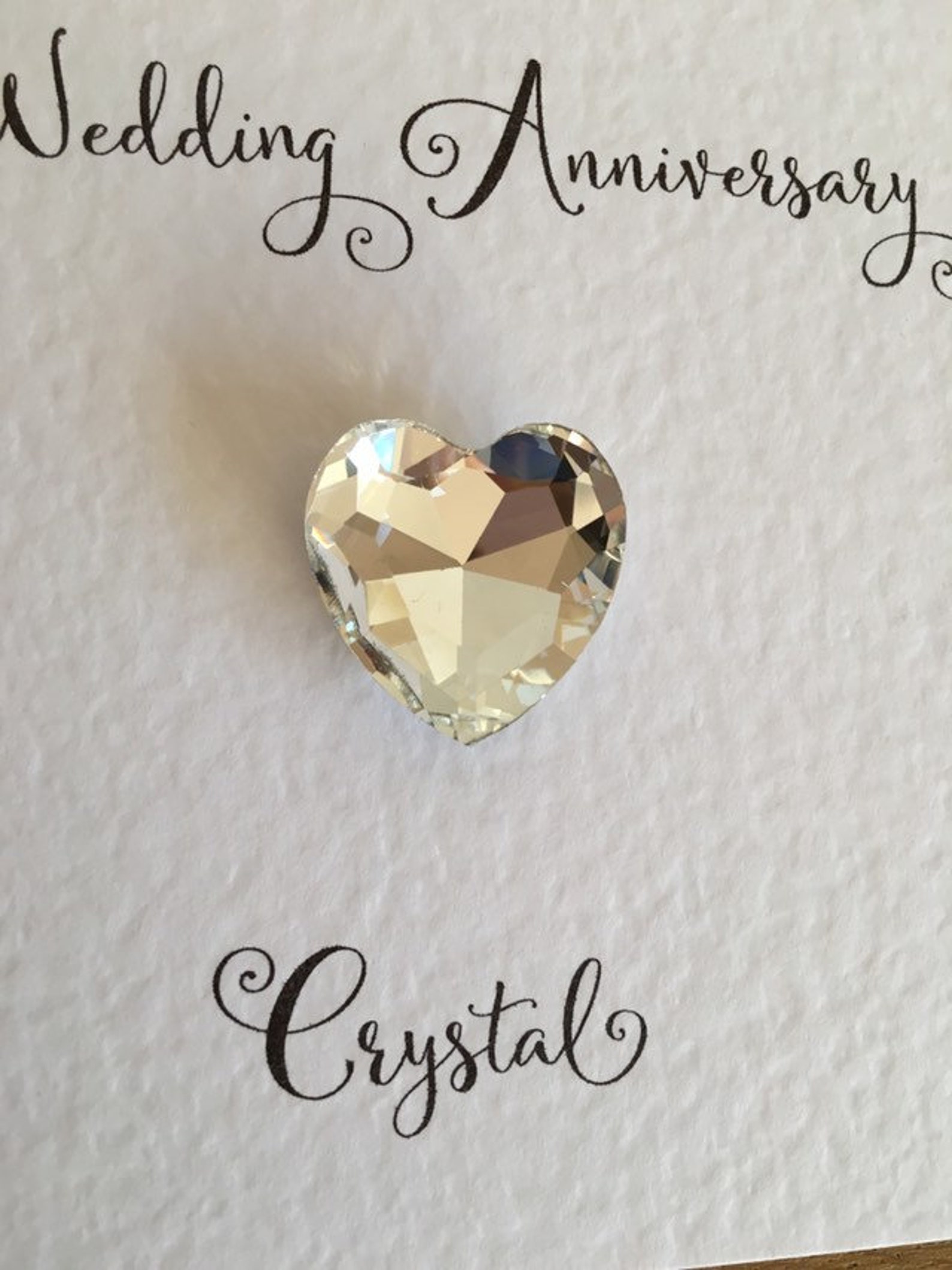 15th Anniversary Card Crystal Crystal Wedding Anniversary Etsy