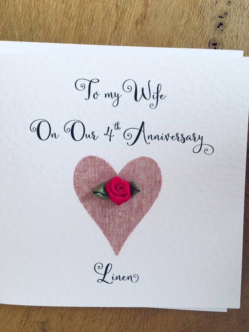 4th wedding anniversary linen four years wife anniversary