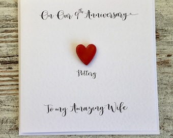 9th wedding anniversary card pottery ninth anniversary gift - Husband - Wife