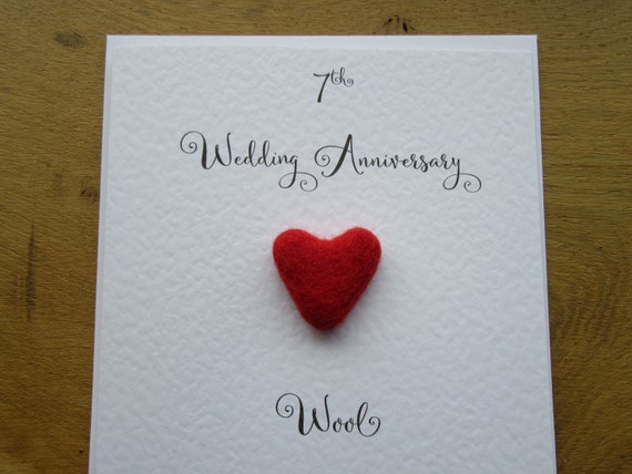 Seventh Personalised Handmade 7th Wedding Anniversary Card Copper Iron